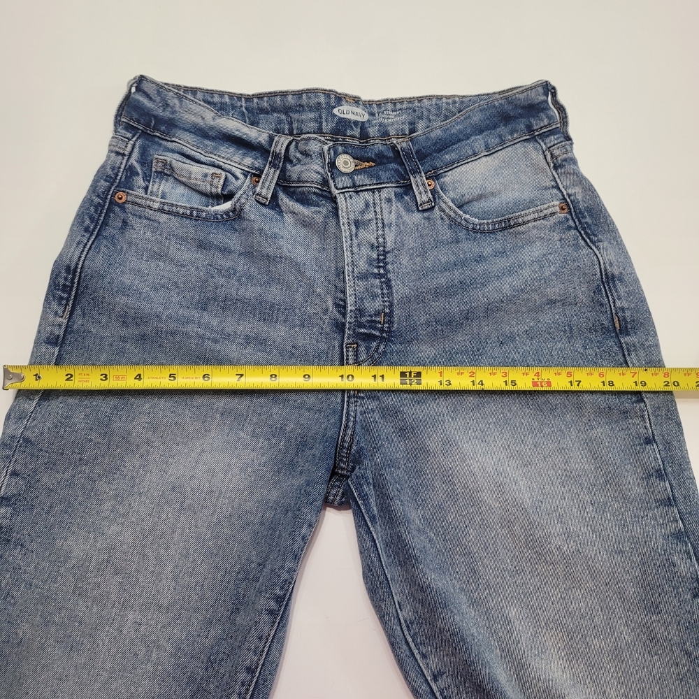 Old Navy O.G Straight High Rise Classic Blue Denim Jeans Size 6 - Picture 10 of 14